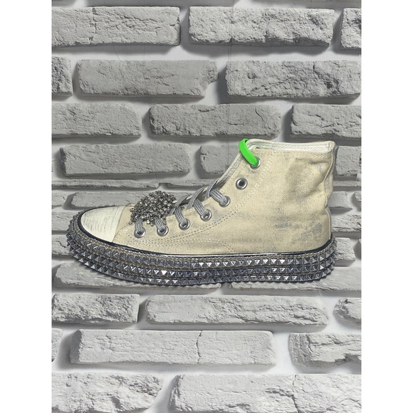 NAN-KU Couture Woman's Cruise Studded High Top Sneakers Rhinestone Embellished - Picture 4 of 11